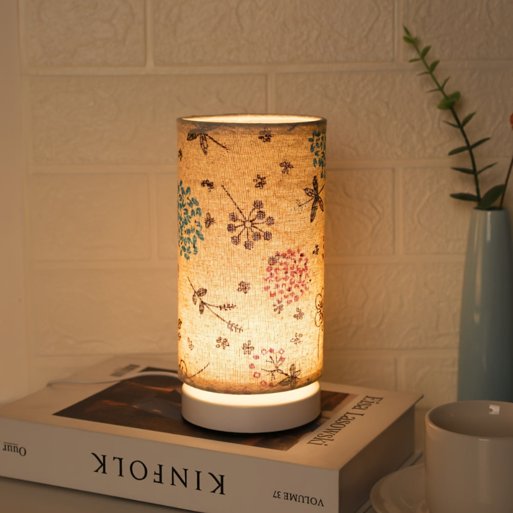 Floral Fabric Table Lamp with Vintage Charm