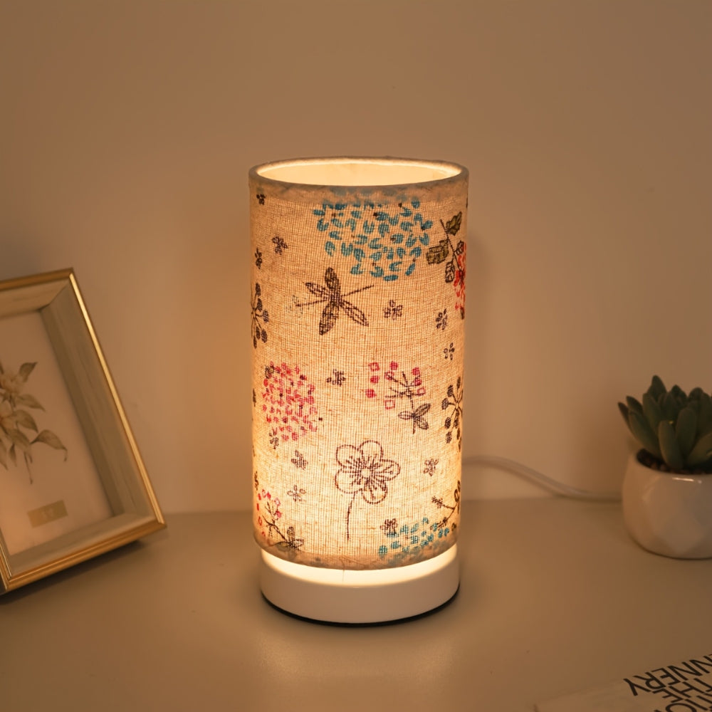 Floral Fabric Table Lamp with Vintage Charm