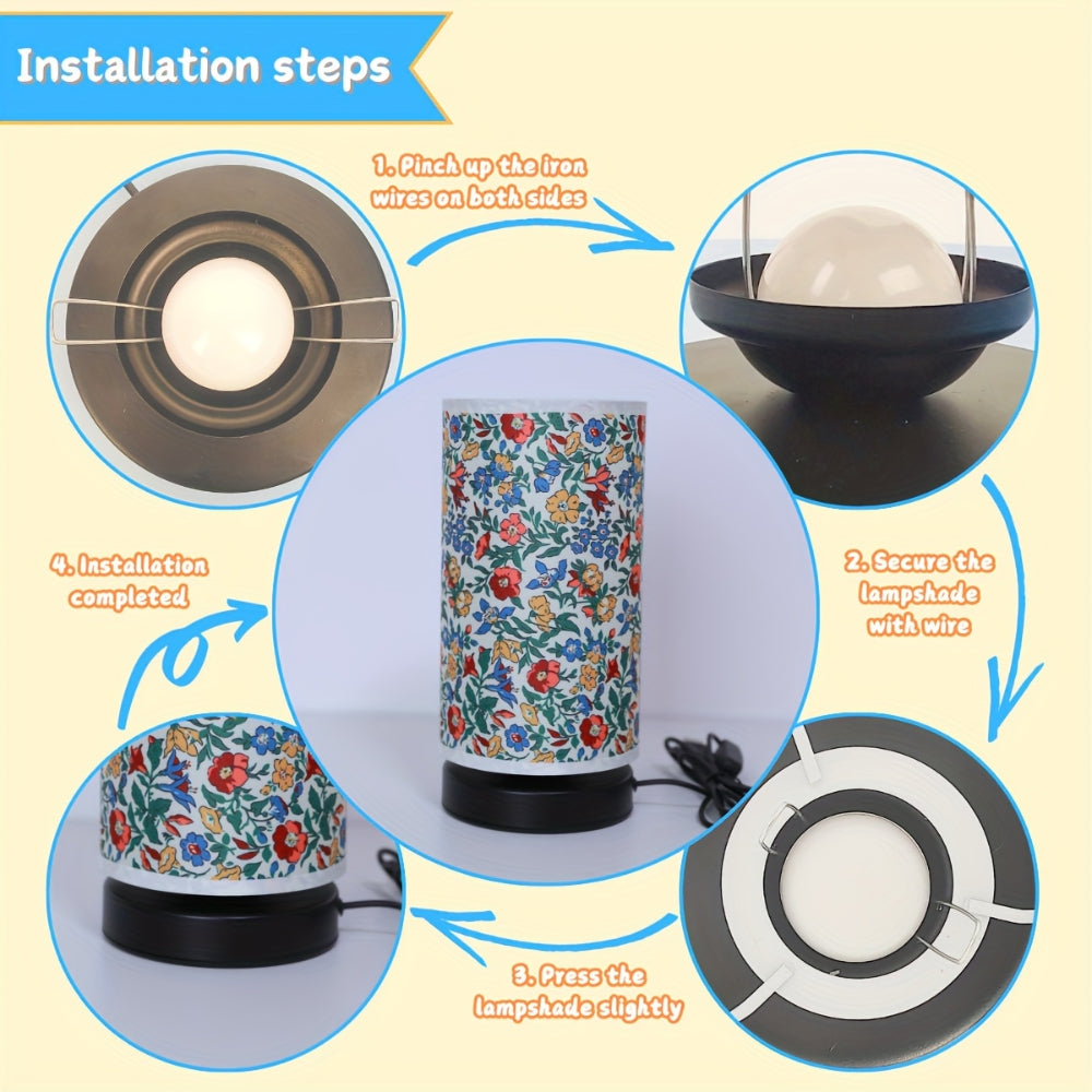 Floral Fabric Table Lamp with Vintage Charm
