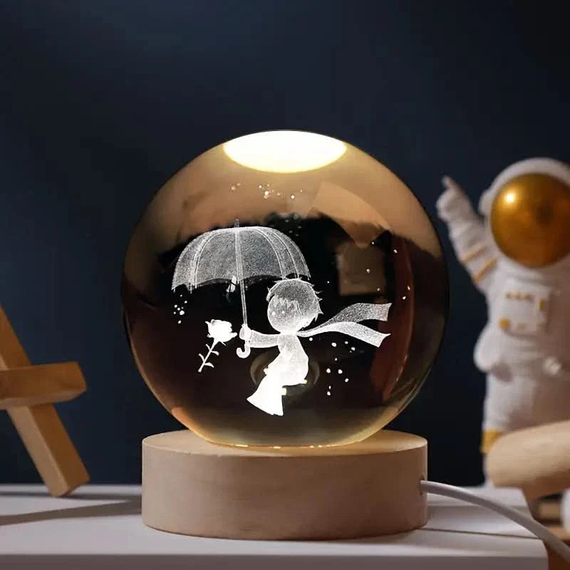Luminous Crystal Sphere LED Night Light