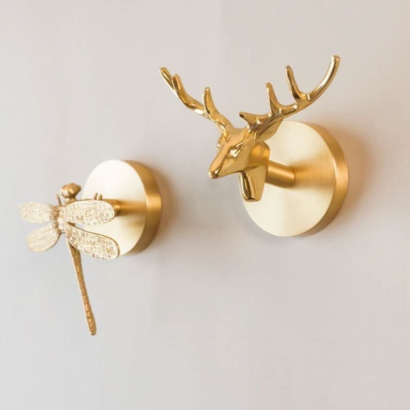 Brass Animal Wall Hook Rack with Gold Finish