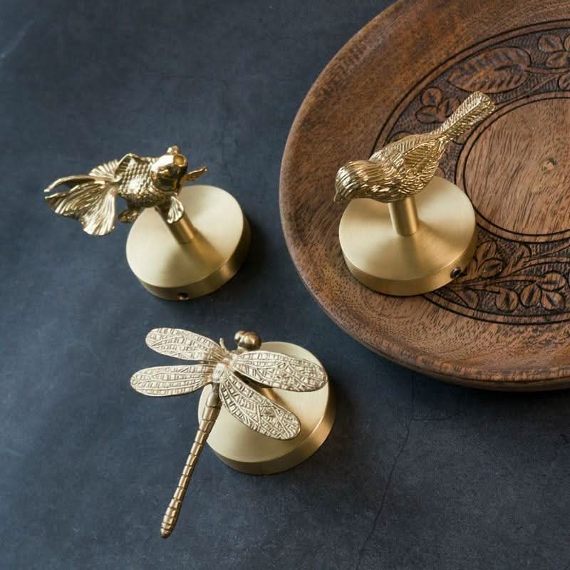 Brass Animal Wall Hook Rack with Gold Finish