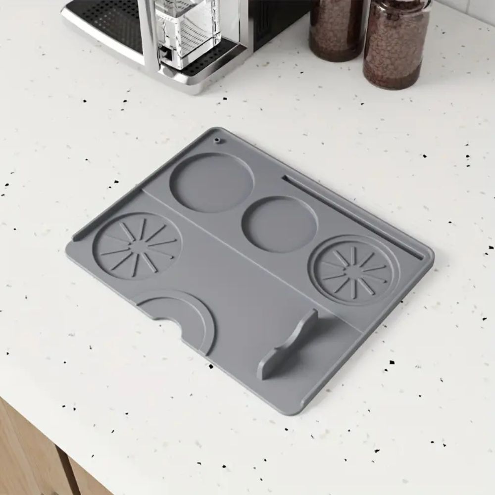 Silicone Espresso Tamper Mat with Tool Organizer