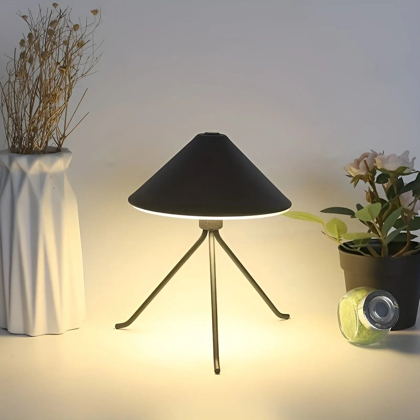 USB Rechargeable LED Table Lamp in Black, Gold, Silver - Modern Chic Design