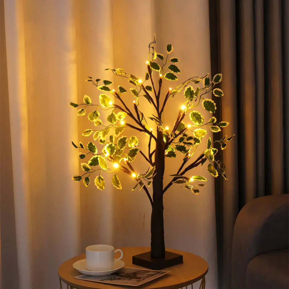 Elegant Tree Design Table Lamp with Warm LED Light