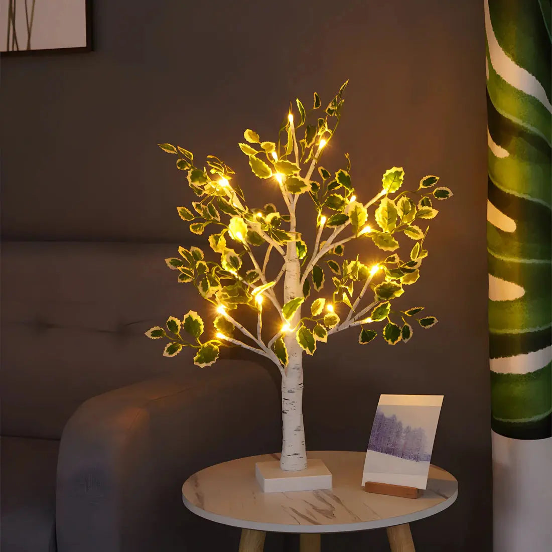 Elegant Tree Design Table Lamp with Warm LED Light