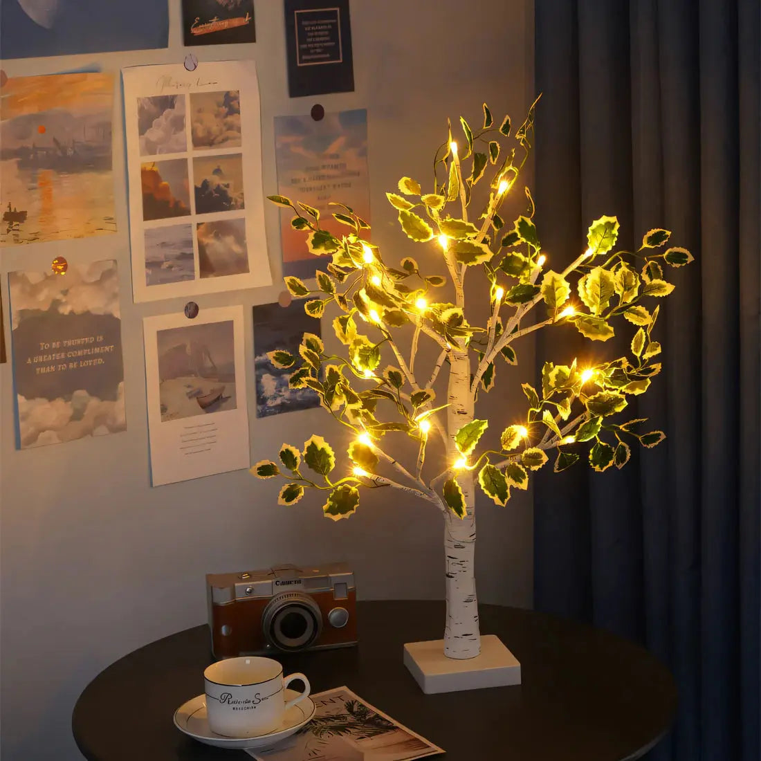 Elegant Tree Design Table Lamp with Warm LED Light
