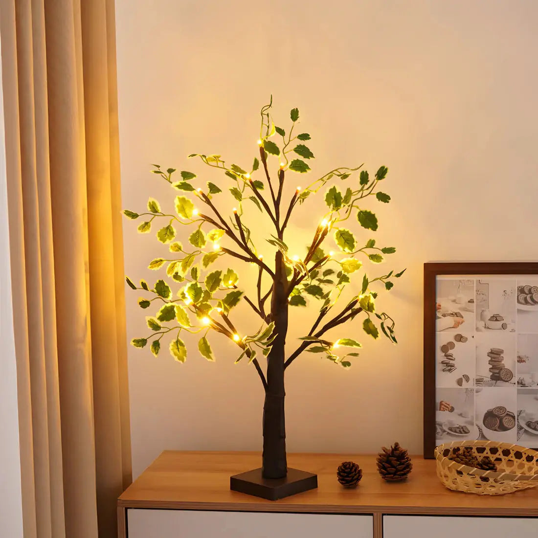Elegant Tree Design Table Lamp with Warm LED Light