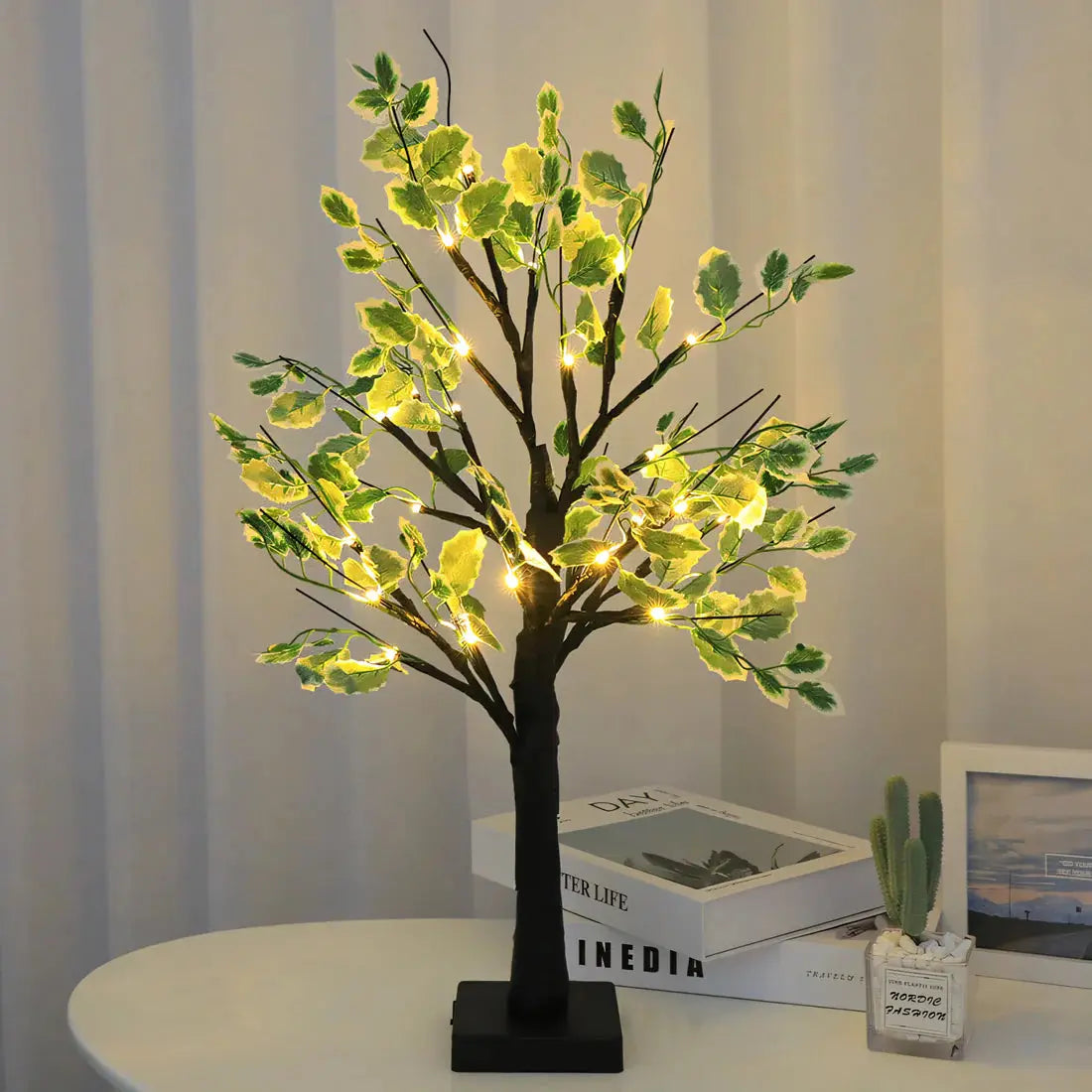Elegant Tree Design Table Lamp with Warm LED Light