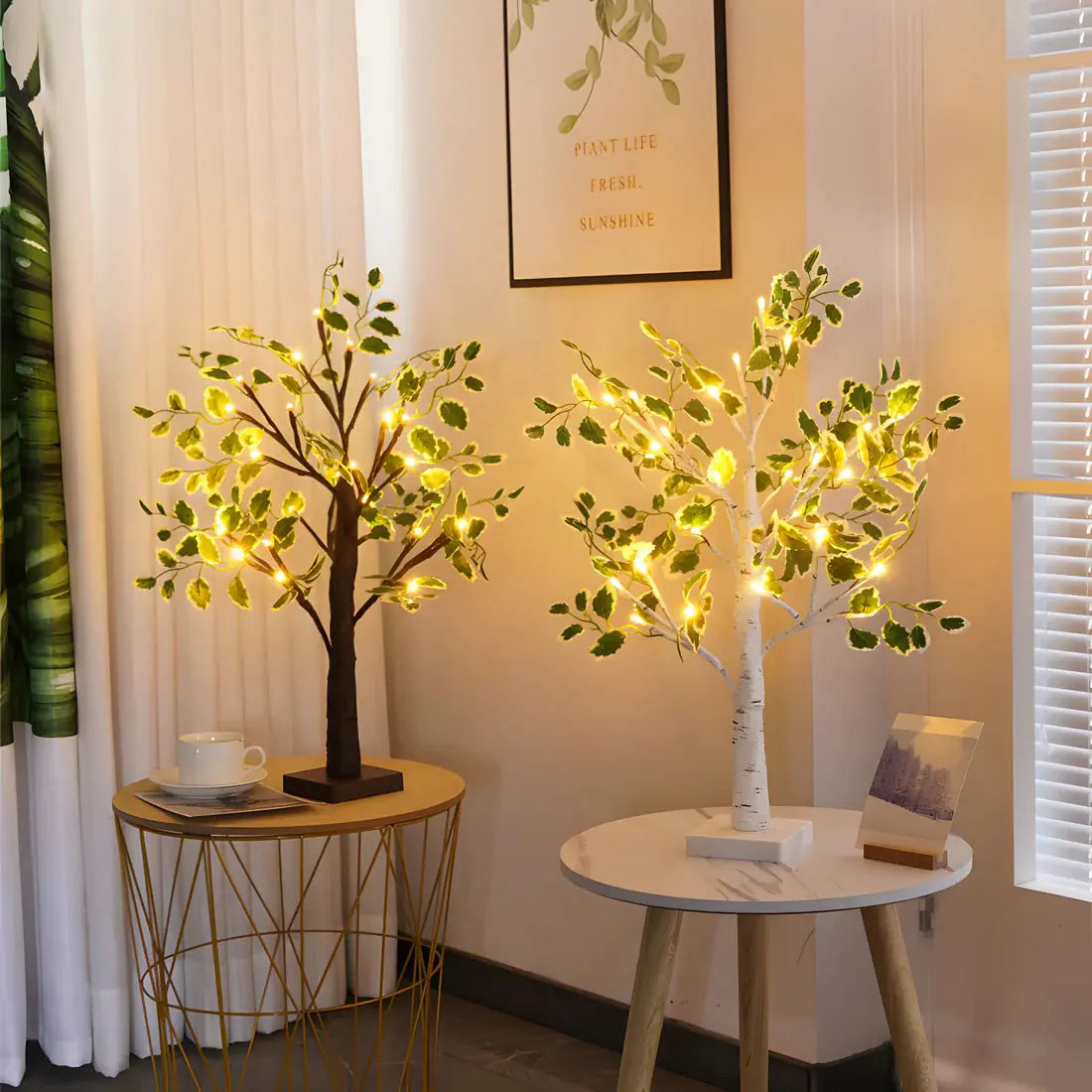 Elegant Tree Design Table Lamp with Warm LED Light