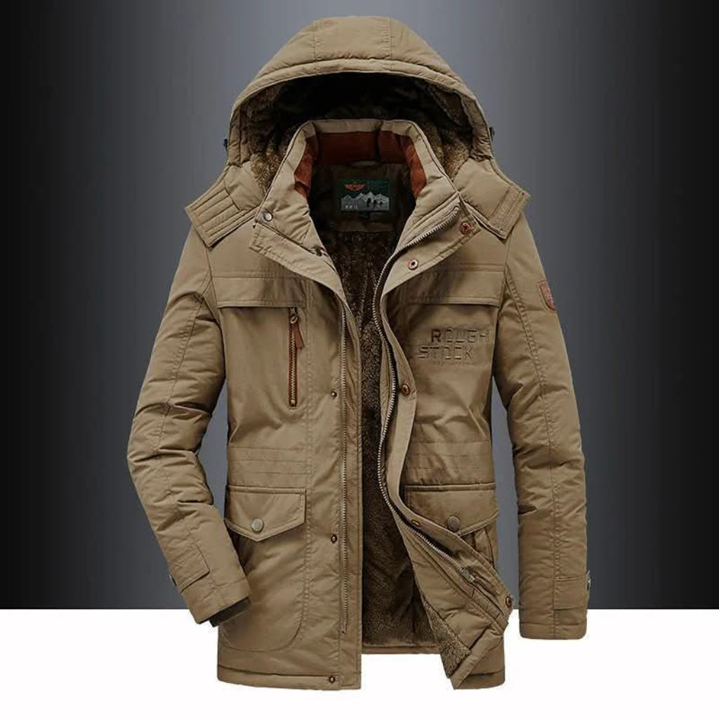 Quilted Fleece-Lined Parka Jacket for Cold Weather