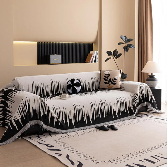 Brushstroke Chenille Sofa Cover - Soft, Machine Washable Protector