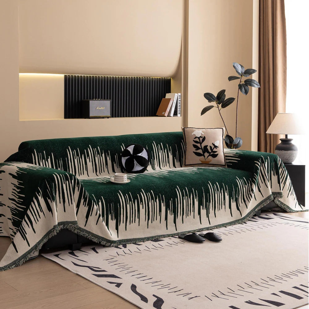 Brushstroke Chenille Sofa Cover - Soft, Machine Washable Protector
