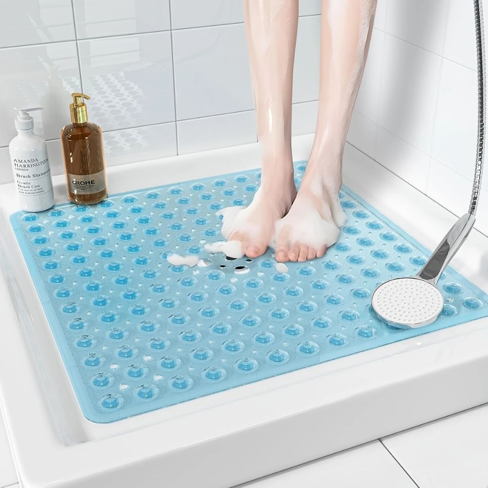 Non-Slip Square Shower Mat with Suction Cups