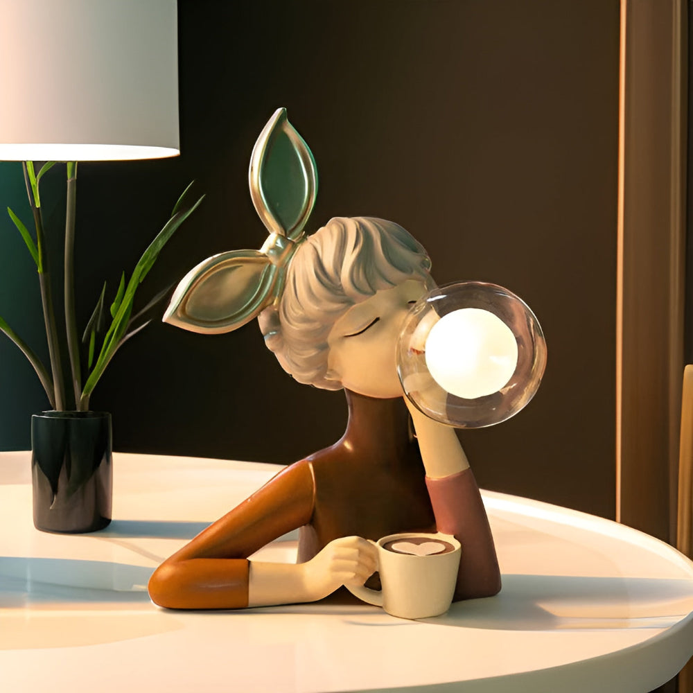 Decorative Girl Table Lamp with Bubble Light