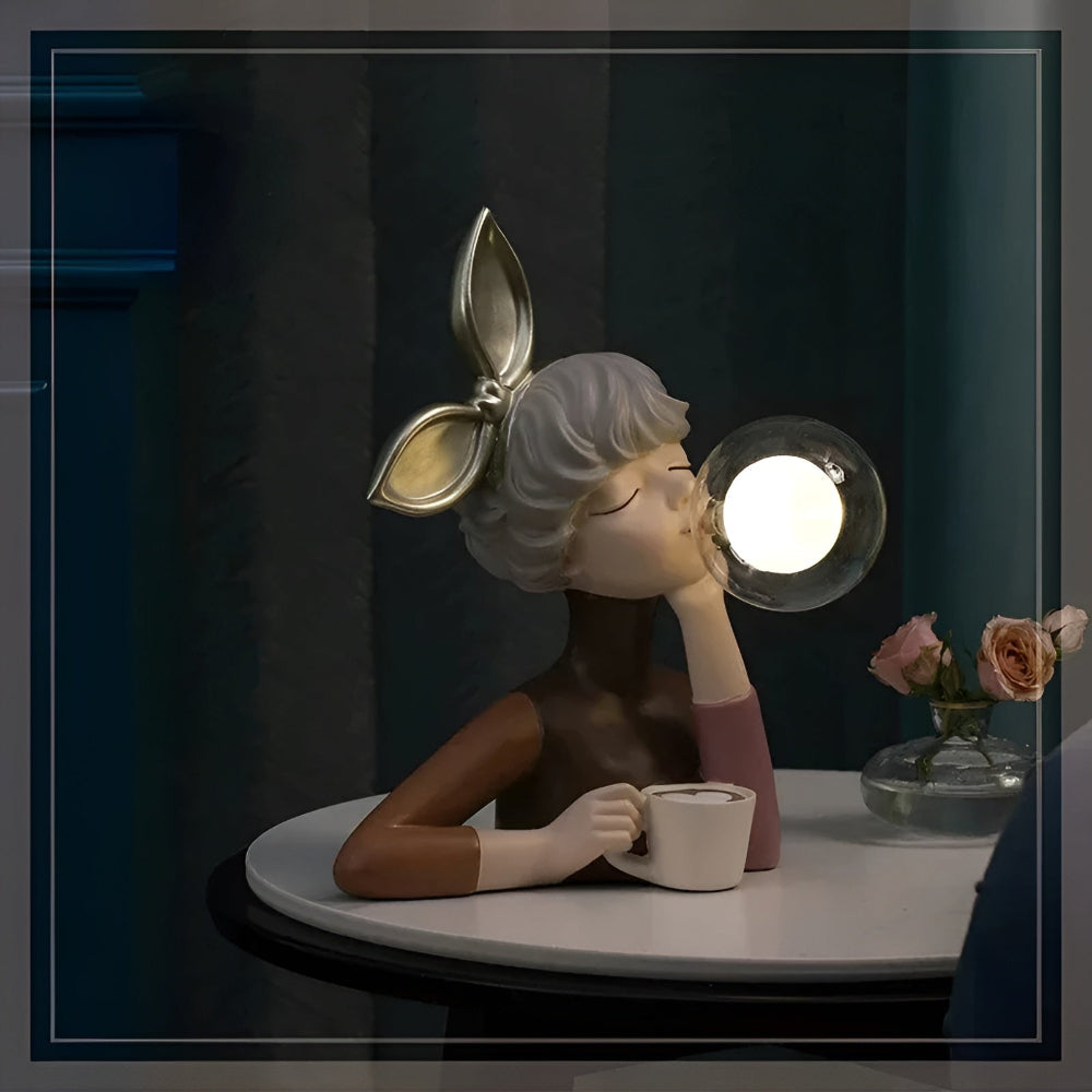 Fairy Table Lamp with LED Light – Enchanting Cartoon Girl Design