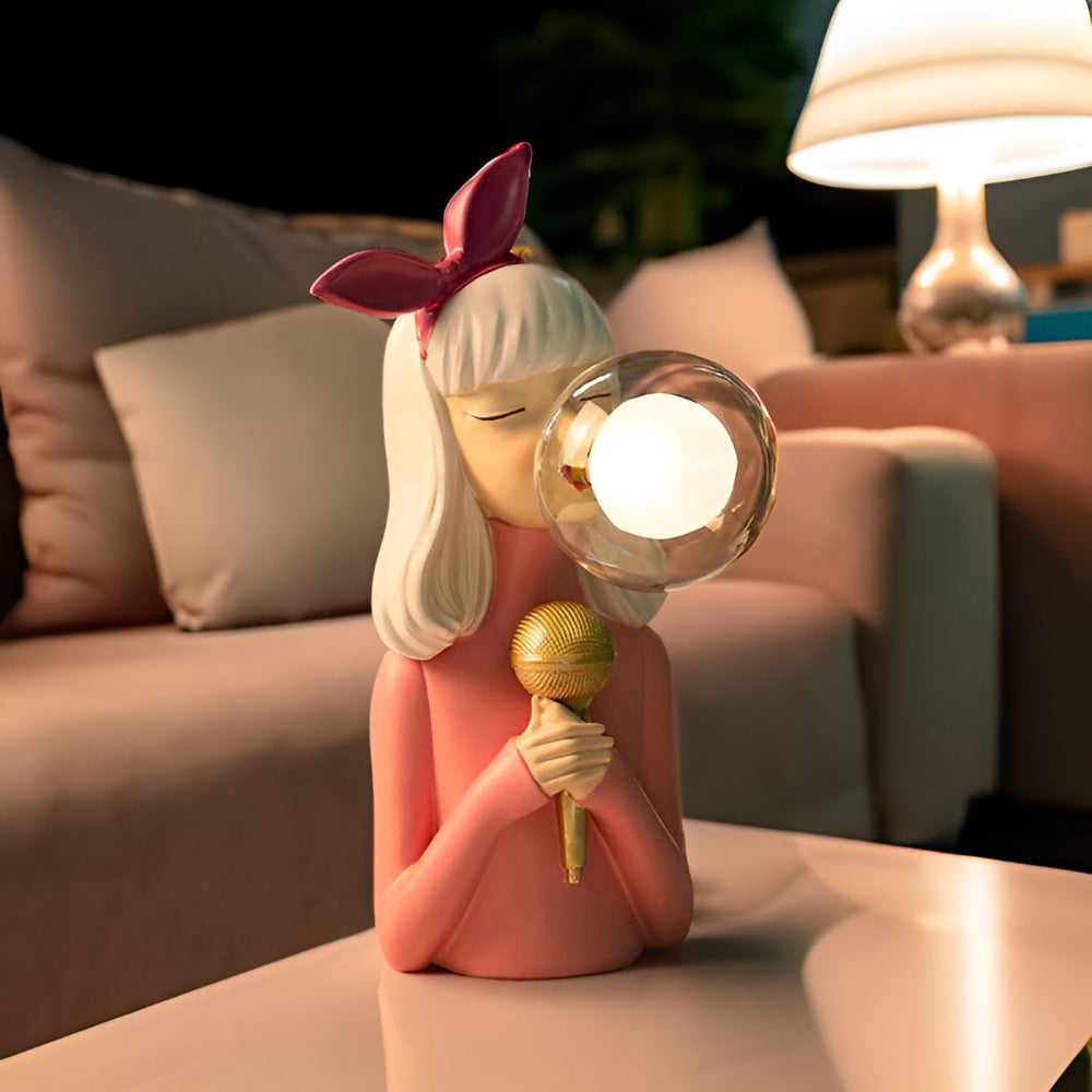 Fairy Table Lamp with LED Light – Enchanting Cartoon Girl Design
