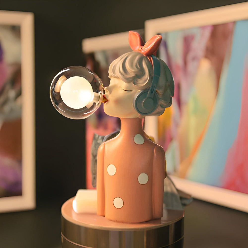 Decorative Girl Table Lamp with Bubble Light