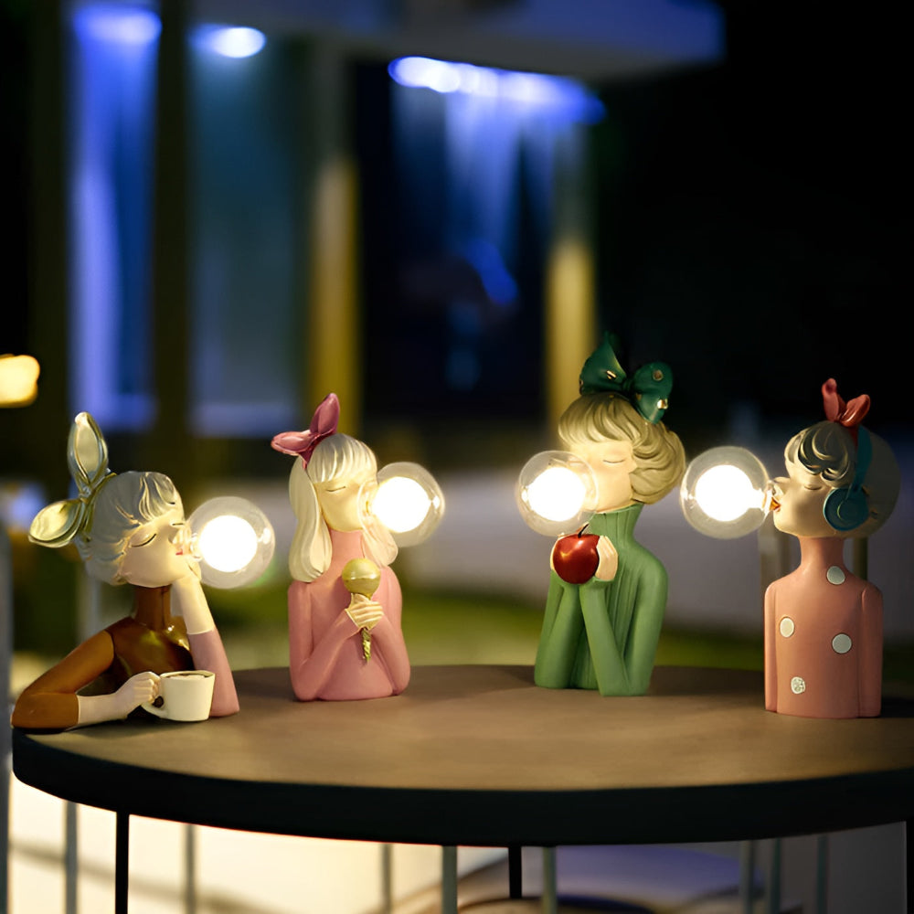 Fairy Table Lamp with LED Light – Enchanting Cartoon Girl Design