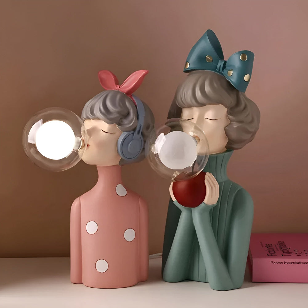 Fairy Table Lamp with LED Light – Enchanting Cartoon Girl Design