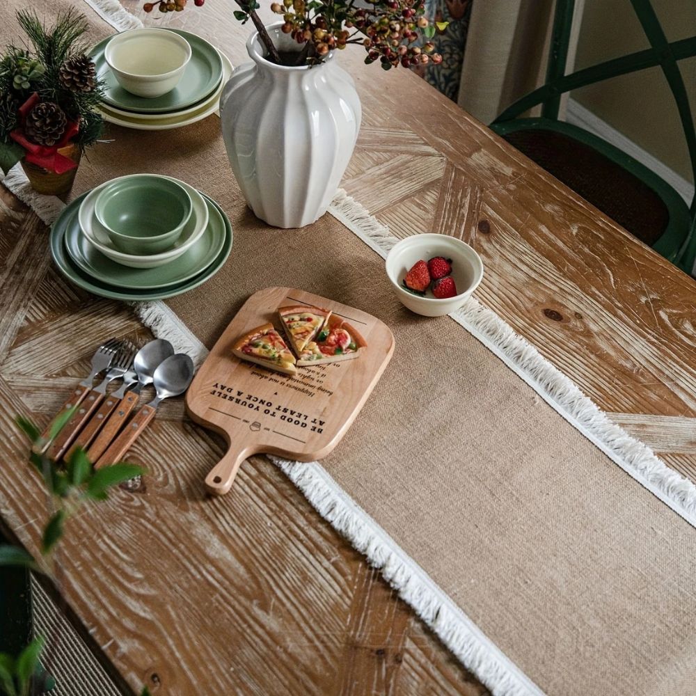 Natural Jute Boho Table Runner