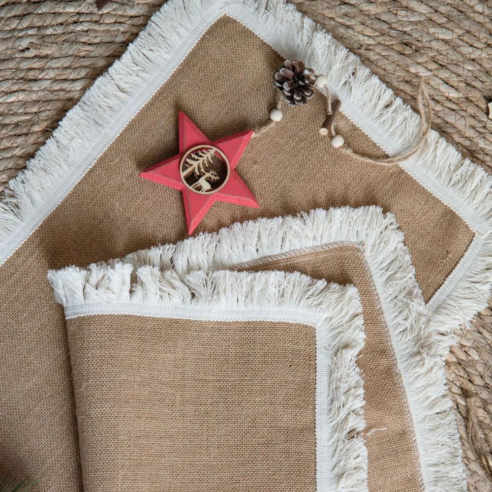 Natural Jute Boho Table Runner