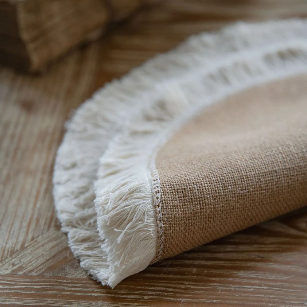 Natural Jute Boho Table Runner