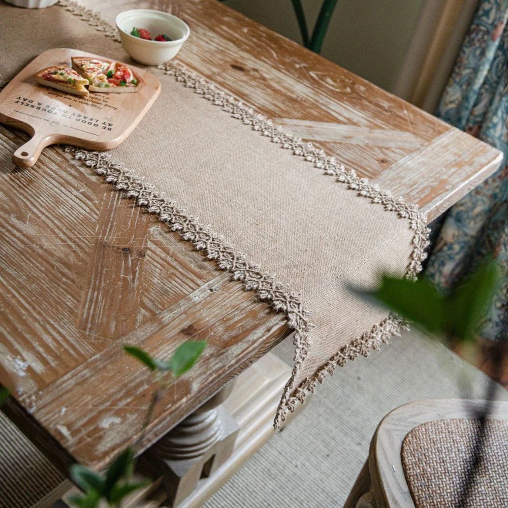 Natural Jute Boho Table Runner
