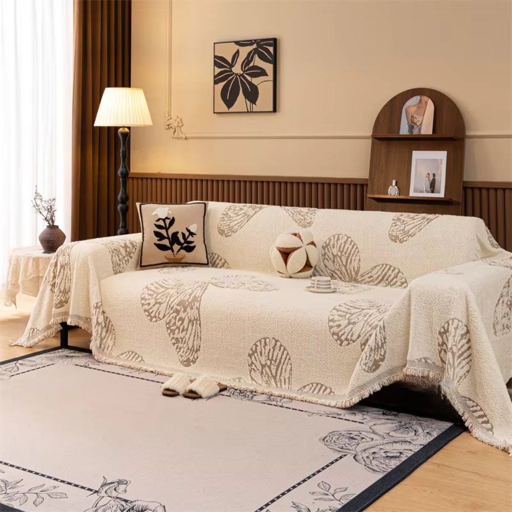 Reversible Butterfly Microfiber Sofa Cover
