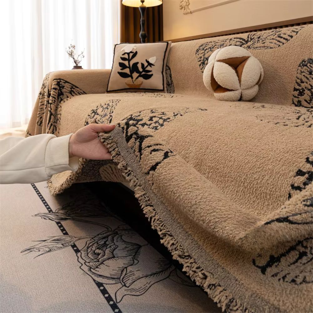 Reversible Butterfly Loom Sofa Wrap Cover