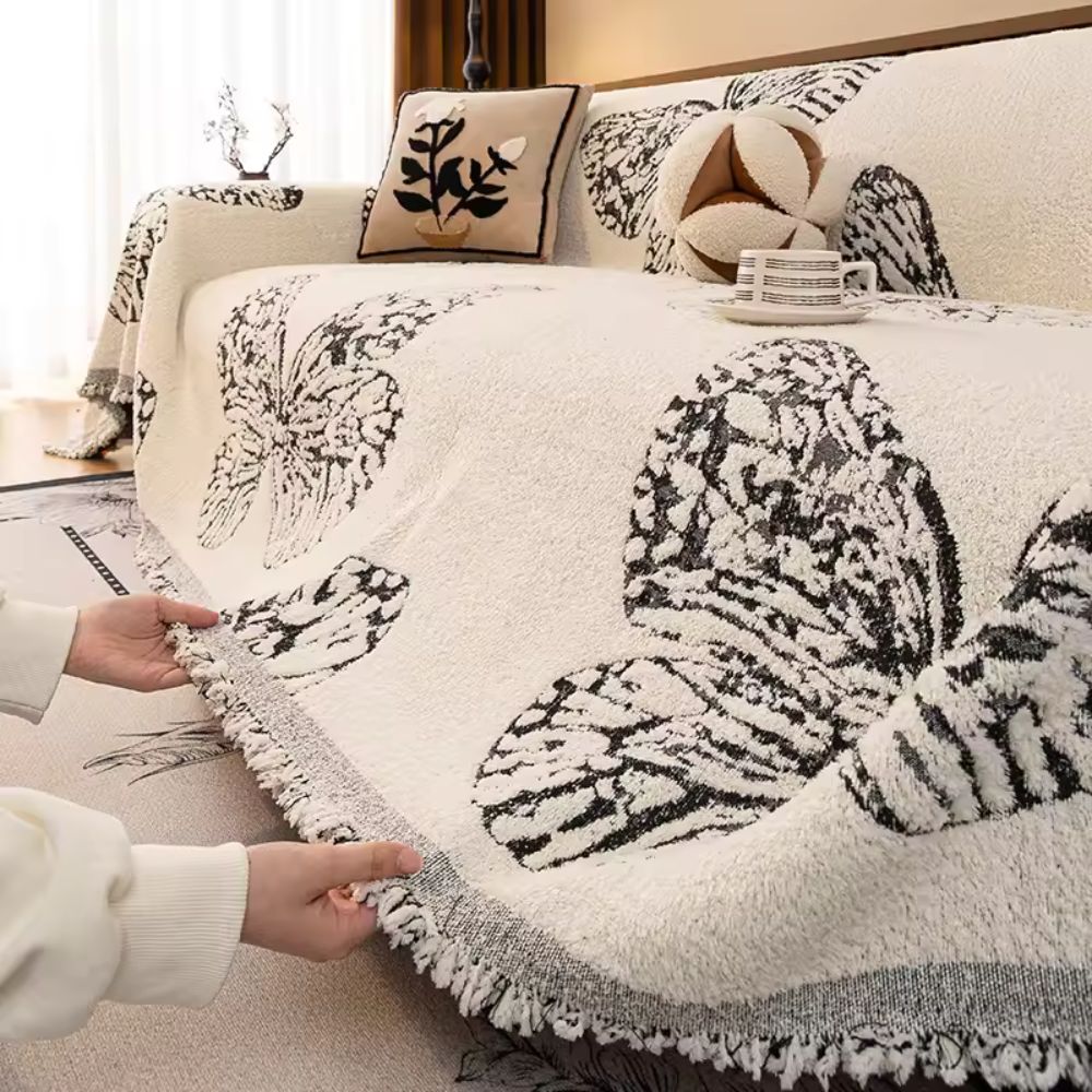Reversible Butterfly Loom Sofa Wrap Cover