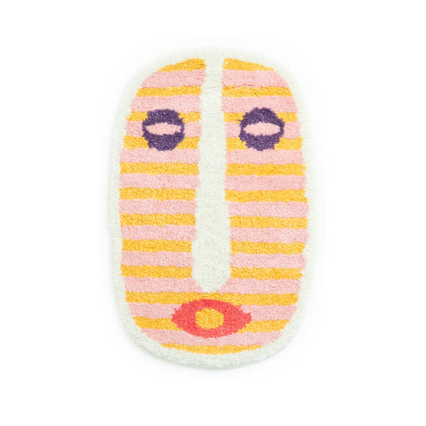 Abstract Face Bath Mat - Modern Plush Bathroom Rug