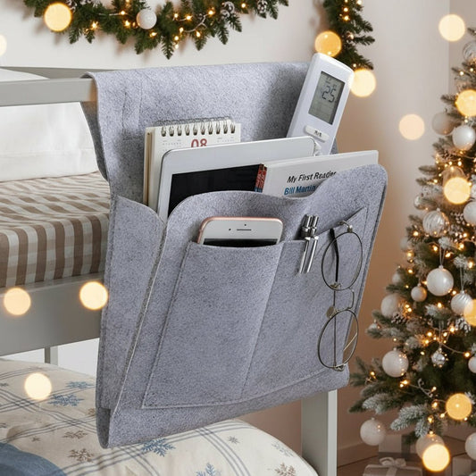 Felt Bedside Organizer with Cable Management Pockets