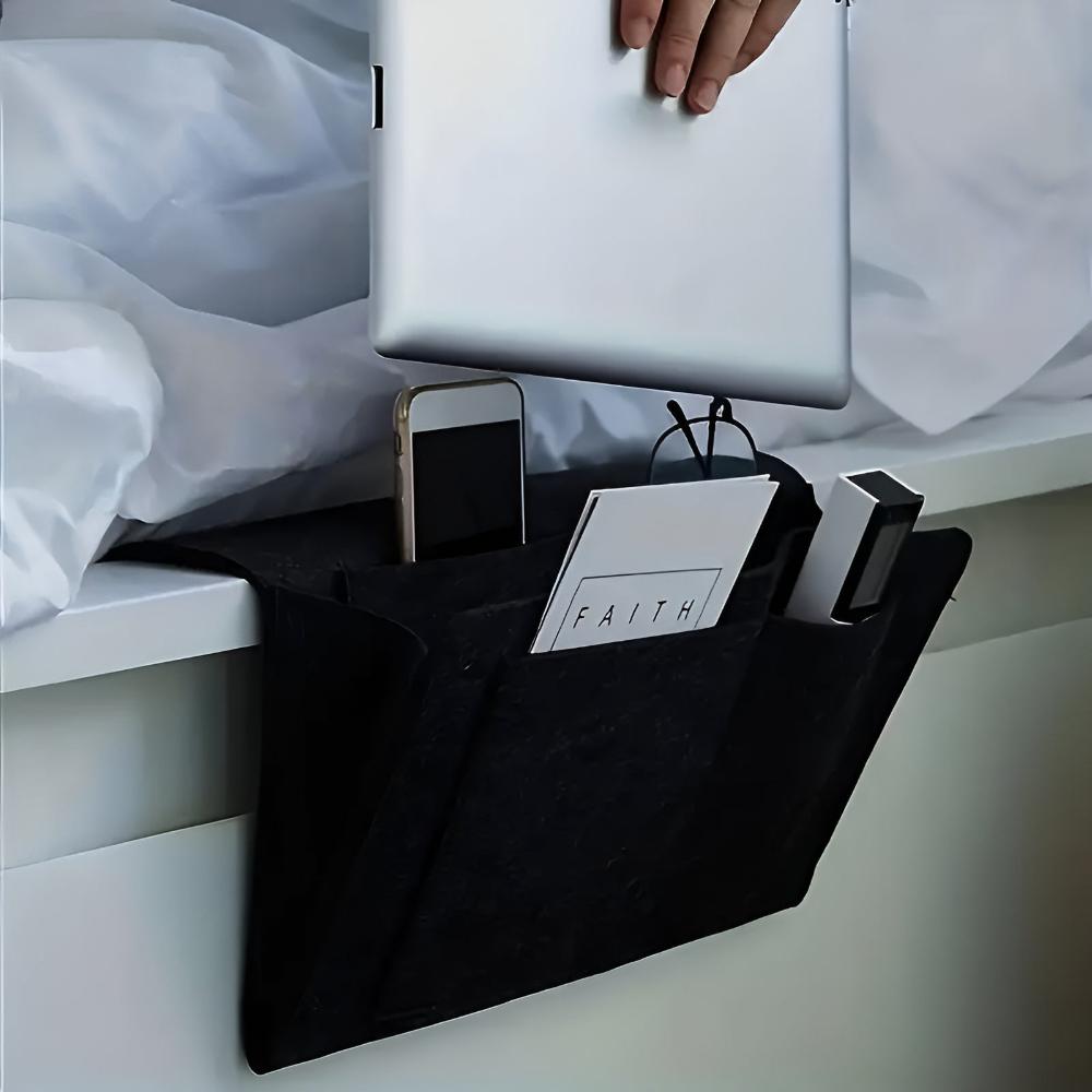 Felt Bedside Organizer with Cable Management Pockets