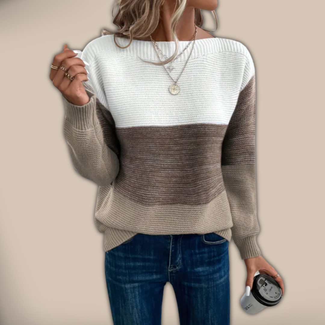 Bela - Colorblock Knit Sweater
