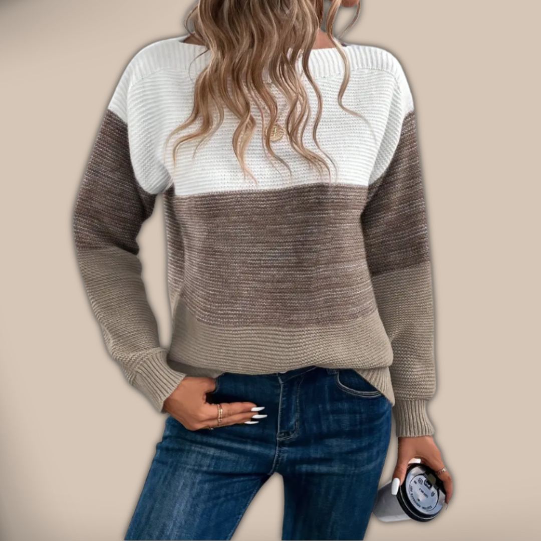 Bela - Colorblock Knit Sweater