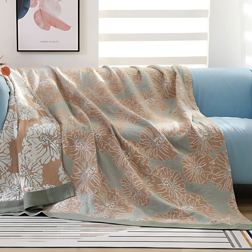 Floral Cotton Blanket for Year-Round Comfort