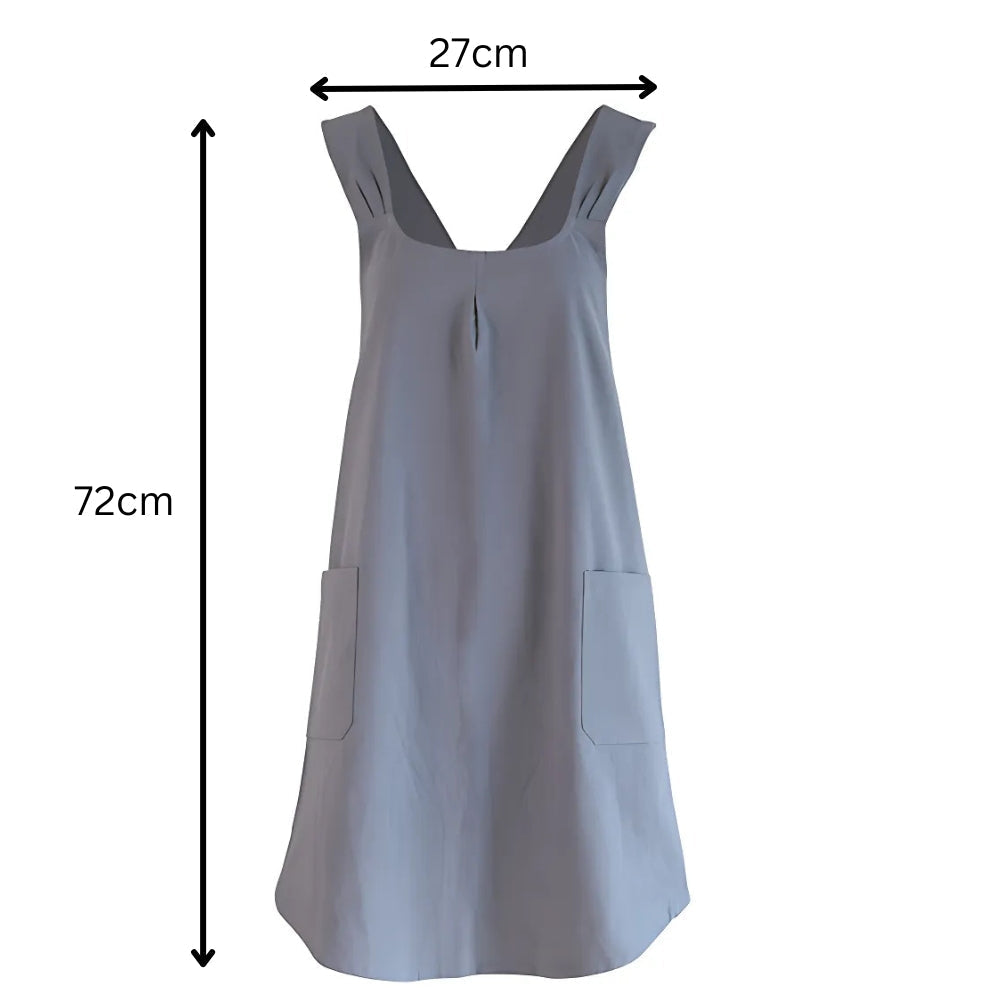 Korean-Inspired Cotton-Linen Cross-Back Apron Dress
