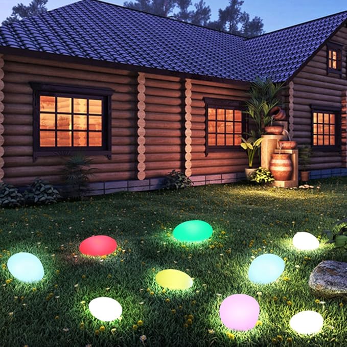 Solar Cobblestone Garden Light with Remote Control