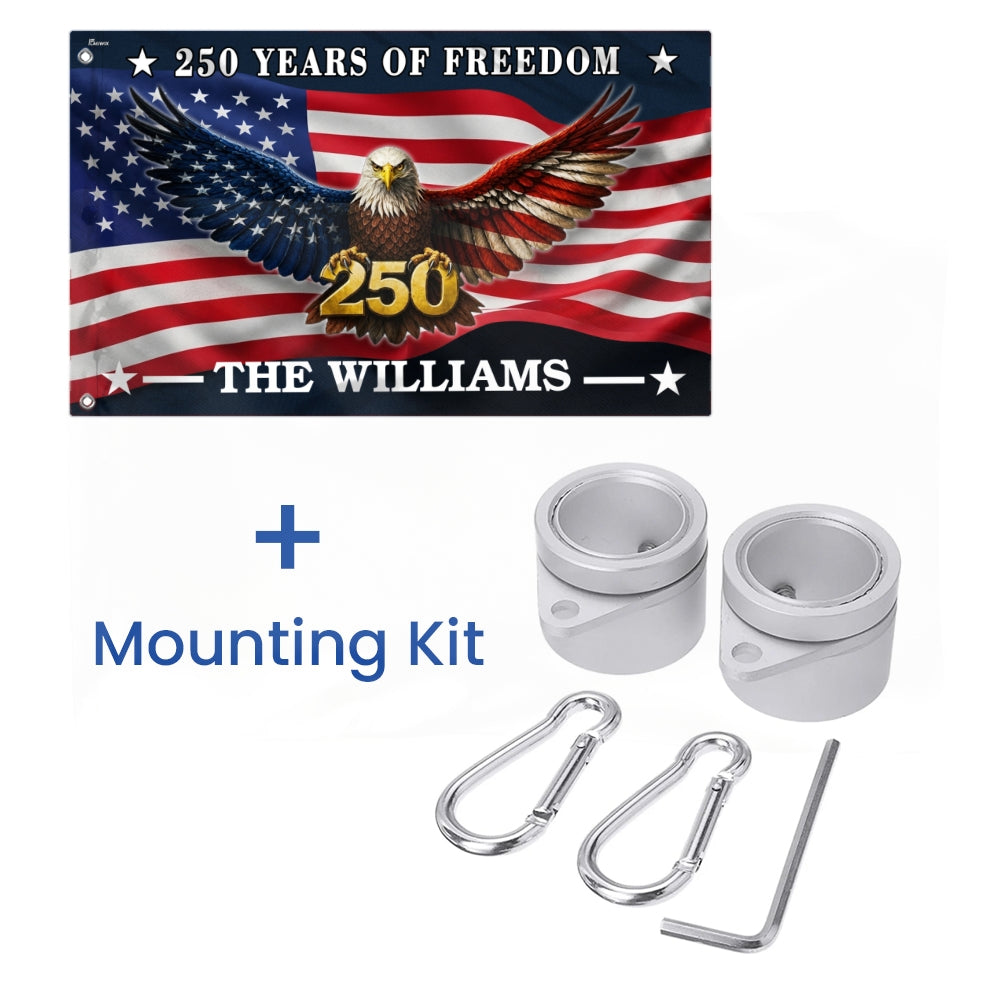 Custom American Flag with Grommets - Personalized 250 Years of Freedom Canvas Flag