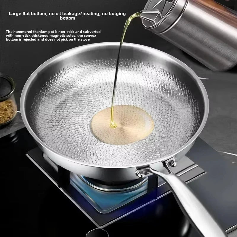 Titanium Hammered Non-Stick Frying Pan for Induction Cooktops and Modern Kitchens