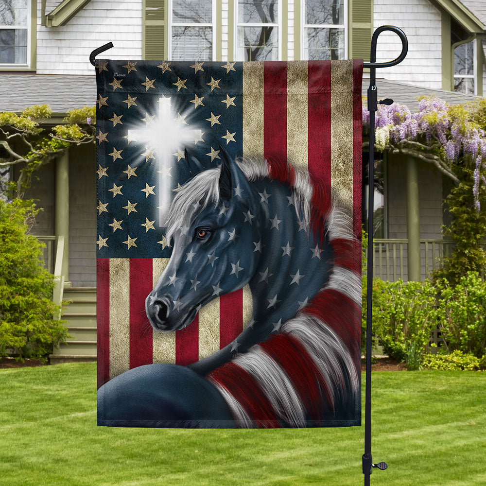Double-Sided Canvas American Flag Garden and House Flag