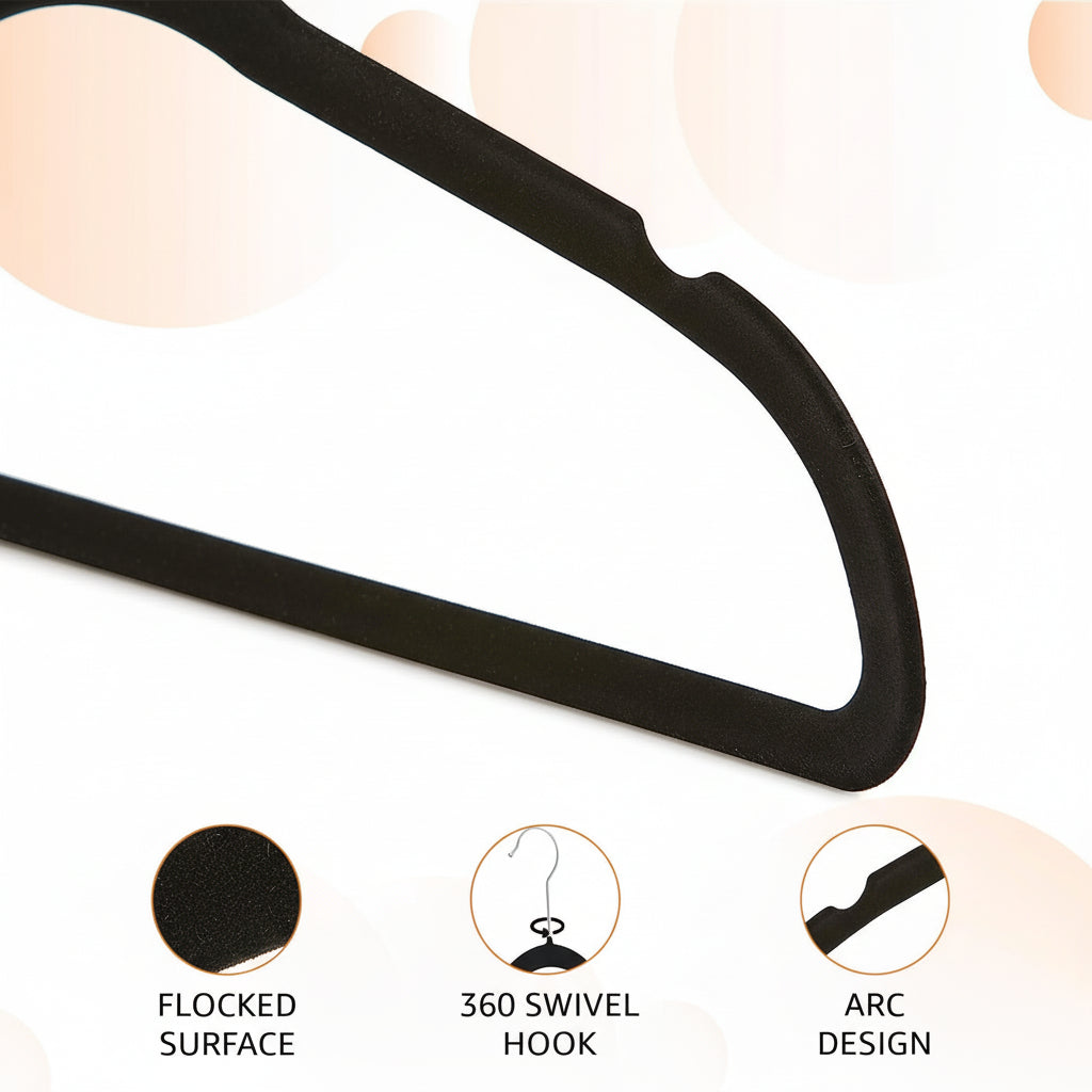 Velvet Non-Slip Slim Clothes Hangers - Space-Saving Organizer