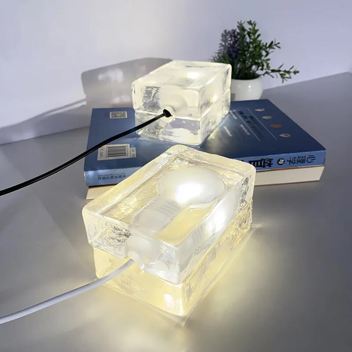 Glare-Free LED Glass Table Lamp - Modern Crystal Design