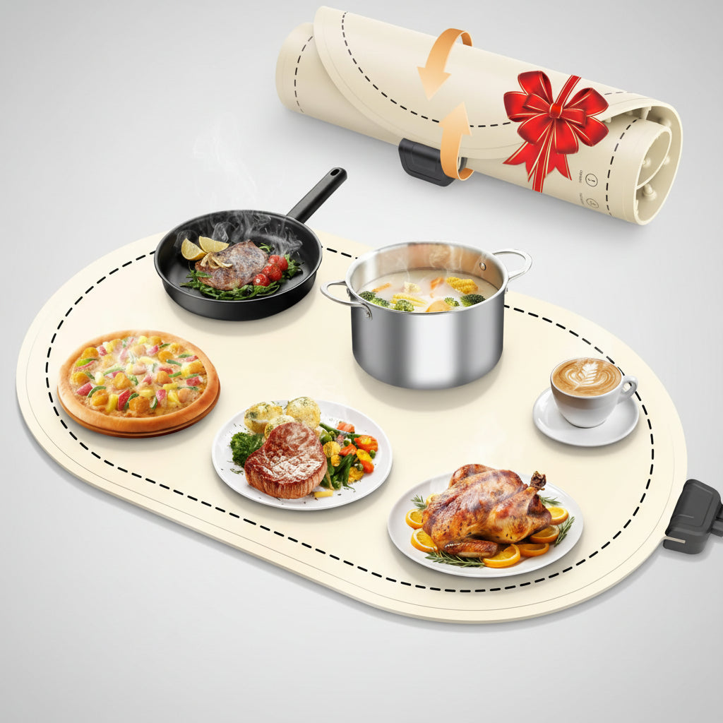 Electric Food Warming Mat with Adjustable Temperature Timer