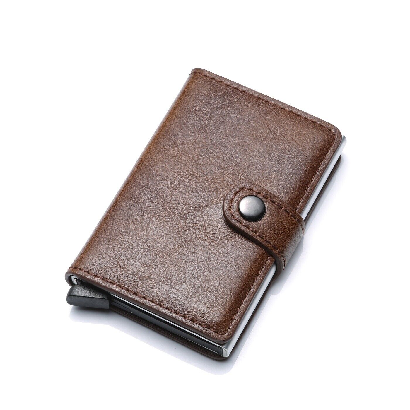 Compact RFID-Blocking Aluminum Card Holder with Money Clip