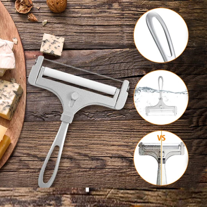 Adjustable Stainless Steel Cheese Slicer with Comfortable Handle