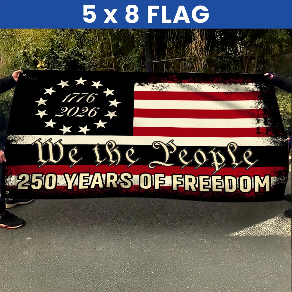 We the People 250 Grommet Flag - Double-Sided Canvas, Patriotic Design