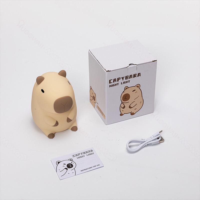 Capybara Squishy Night Light with Touch Activation and Timer