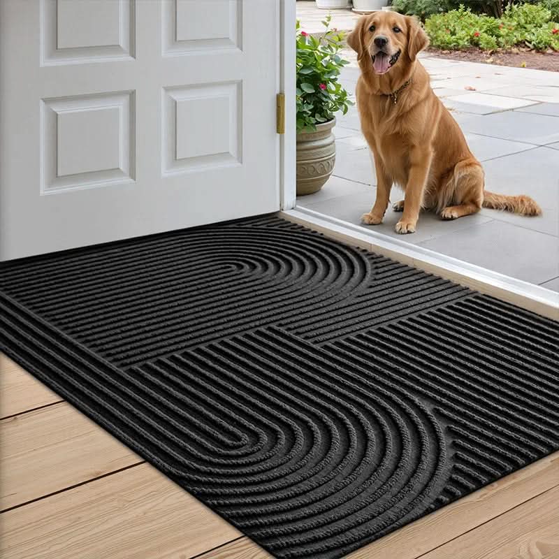 Absorbent Washable Microfiber Mat with Flowing Line Pattern